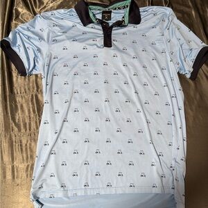 Kenneth Cole Light Blue Polo with Black Accents